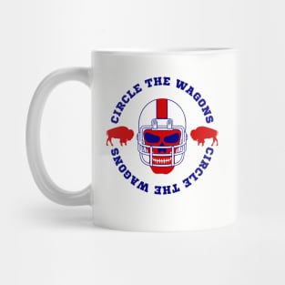 Buffalo Football Circle the Wagons Skull Mug